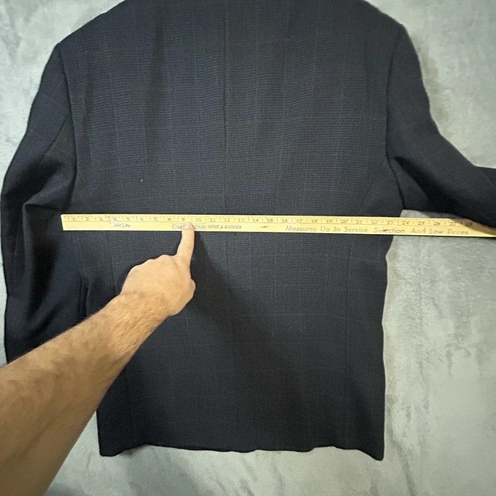 Pronto‎ Uomo Blazer Mens 48L Lambswool Sport Coat Gray Herringbone 2 Button